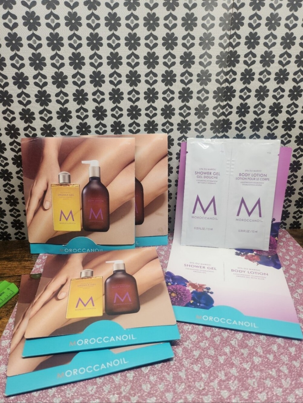 5 QTY - Moroccanoil Spa Du Maroc - Shower Gel and Body Lotion deluxe sample pack